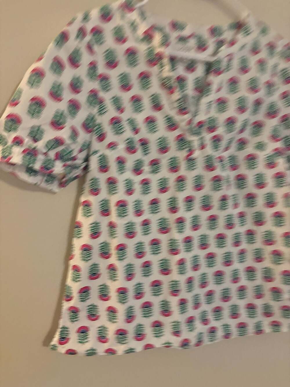 J.Crew Short Sleeve V-Neck Blouse Sunshower Flora Print Size S